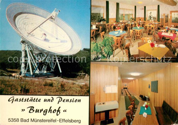 Effelsberg Gaststaette Pension Burghof Restaurant Kegelbahn Radioteleskop