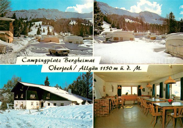 Oberjoch Campingplatz Bergheimat Gaststaette Winterpanorama Allgaeuer Alpen