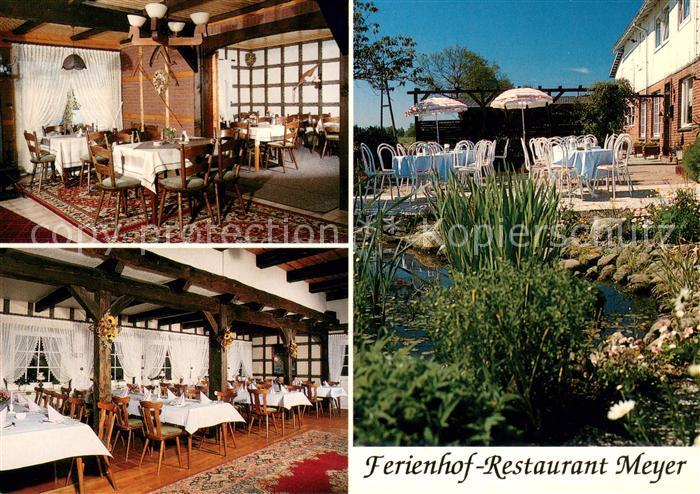 Drochtersen Ferienhof Restaurant Meyer Terrasse Teich