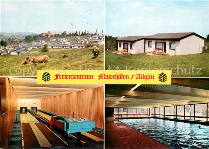Maierhoefen Allgaeu Ferienzentrum Kegelbahn Hallenbad Viehweide Kuehe