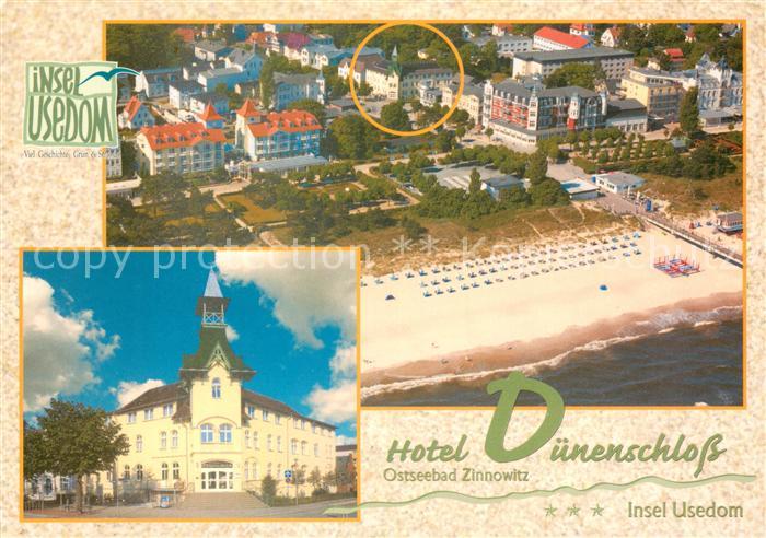 Zinnowitz Ostseebad Hotel Duenenschloss Strand Fliegeraufnahme