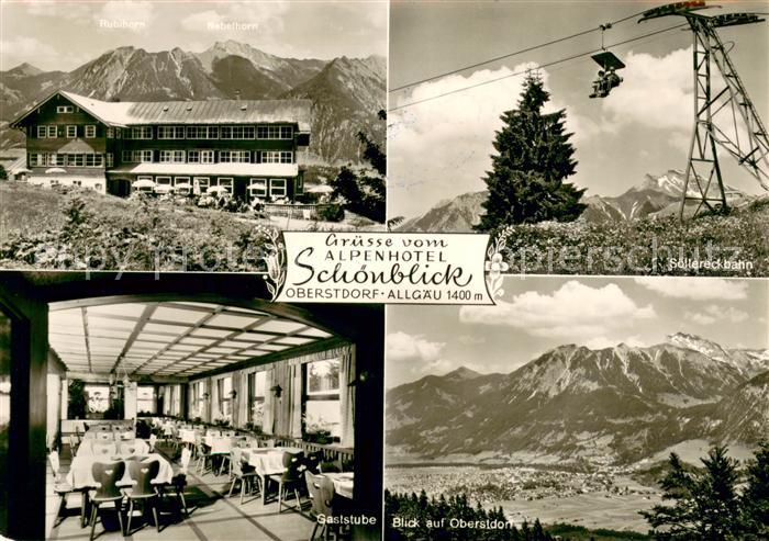Oberstdorf Alpenhotel Schoenblick Gaststube Sessellift Soellereckbahn Panorama A