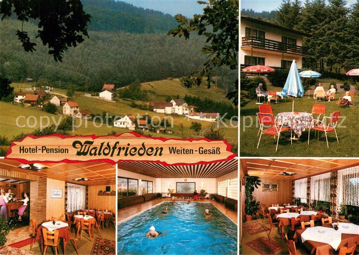 Weiten-Gesaess Hotel Pension Waldfrieden Restaurant Hallenbad Panorama