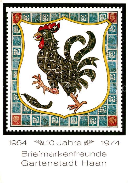 Haan Rheinland 10 Jahre Briefmarkenfreunde Briefmarke Wappen