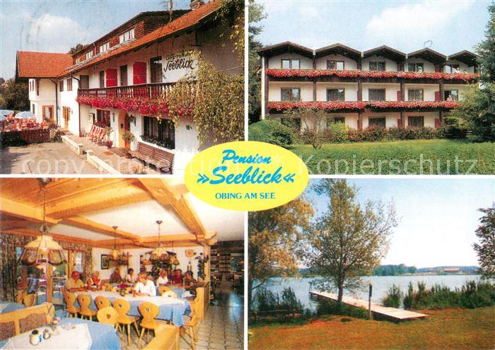 Obing Pension Seeblick Restaurant Badesteg am See