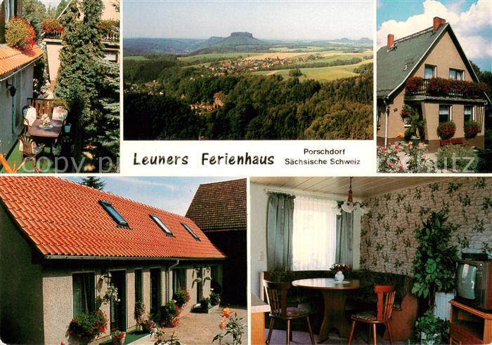 Porschdorf Leuners Ferienhaus Landschaftspanorama Elbsandsteingebirge Tafelberg