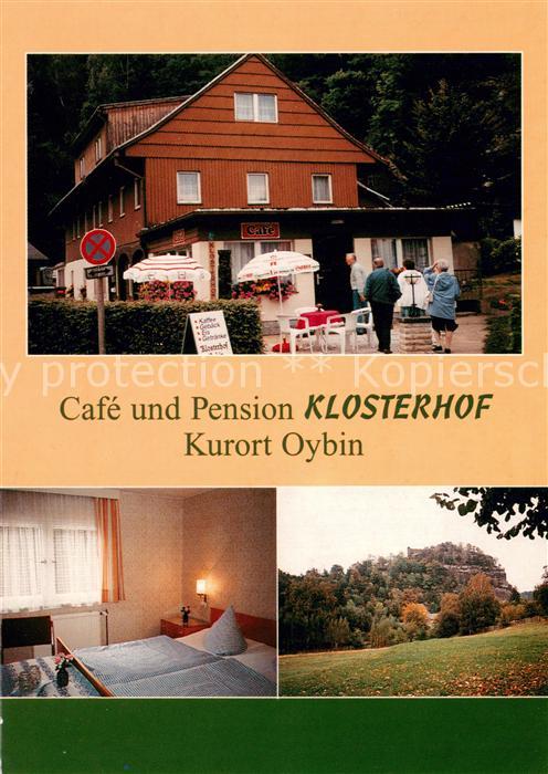 Oybin Sachsen Cafe Pension Klosterhof Landschaftspanorama Felsen Zittauer Gebirg