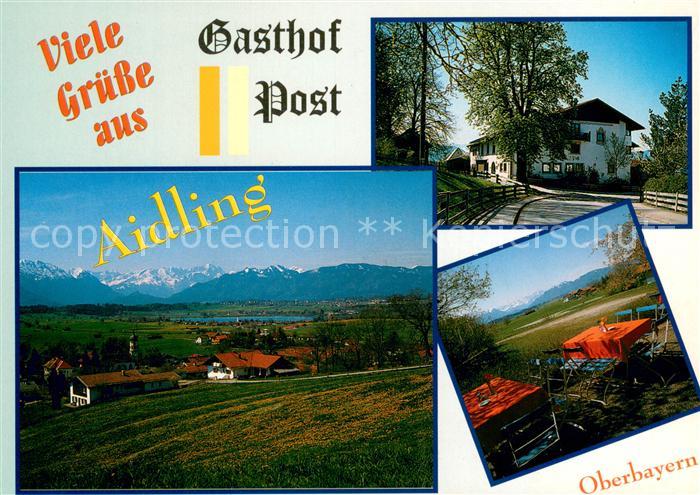 Aidling Gasthof Post Terrasse Fernsicht Panorama Alpen