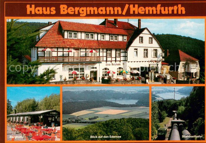 Hemfurth-Edersee Hotel Restaurant Haus Bergmann Panorama Blick auf den Edersee S