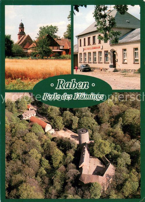 Raben Brandenburg Hoher Flaeming Burgruine Fliegeraufnahme Gasthaus Hemmerling B