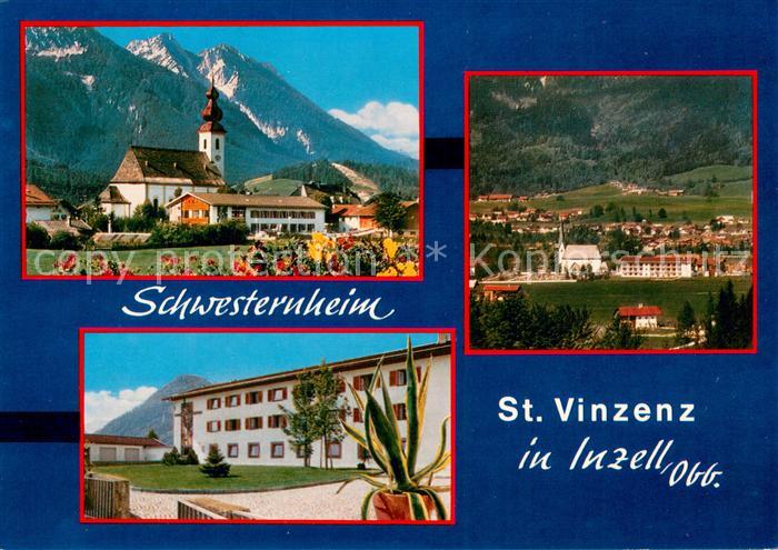 Inzell Traunstein Bayern Schwesternheim St. Vinzenz Ortsansicht mit Kirche Alpen