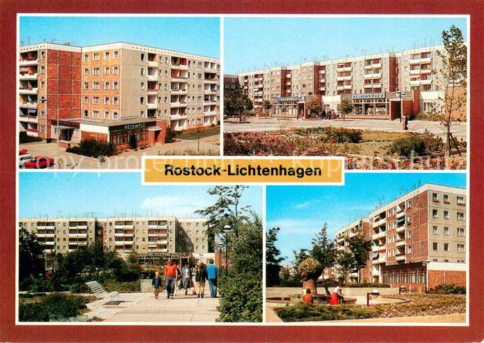 Rostock-Lichtenhagen Gaststaette Weidenkrug Fussgaengerboulevard Bauernbrunnen
