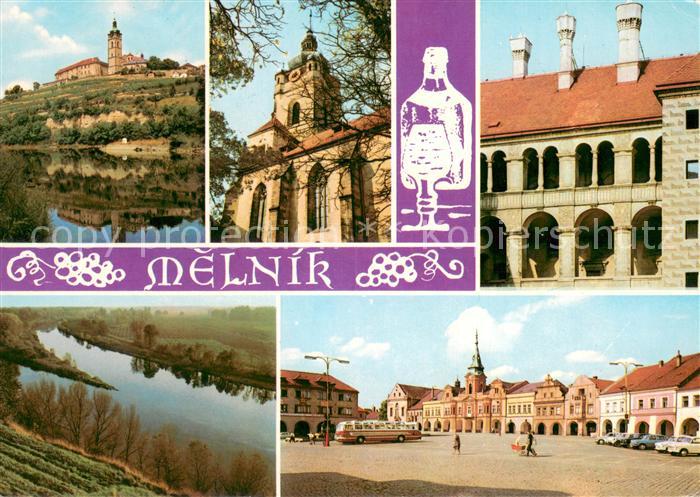Melnik Tschechien Schloss Zusammenfluss der Elbe und Moldau Friedensplatz