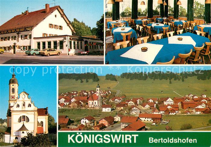 Bertoldshofen Hotel Restaurant Koenigswirt Kirche Ortspanorama