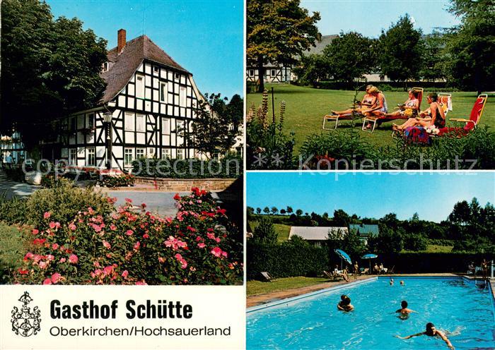 Oberkirchen Sauerland Gasthof Schuette Liegewiese Swimming Pool
