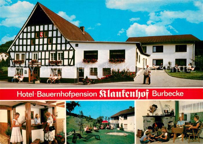 Burbecke Sauerland Hotel Bauernhofpension Klaukenhof Kaminzimmer Garten