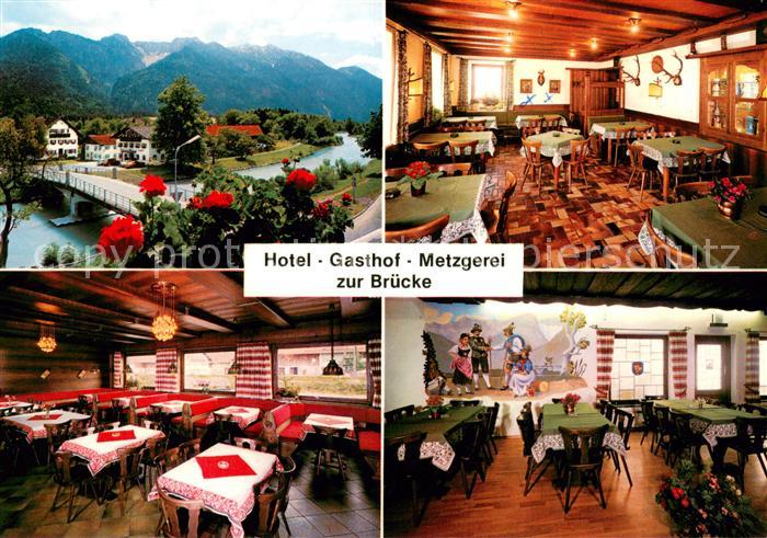Eschenlohe Hotel Gasthof Metzgerei Zu Bruecke Restaurant Panorama Blick auf Lois