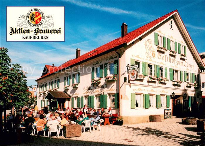 Sonthofen Oberallgaeu Gasthaus zum Loewen Restaurant Terrasse Wappen Aktien-Brau