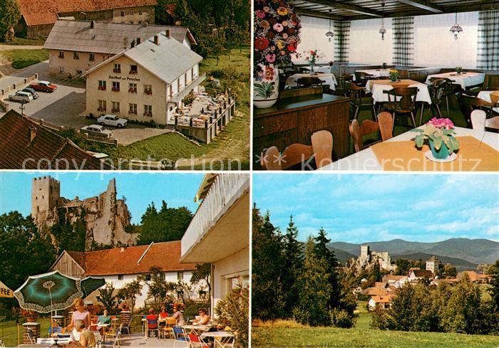Weissenstein Regen Gasthof Pension Burgruine Restaurant Terrasse Landschaftspano