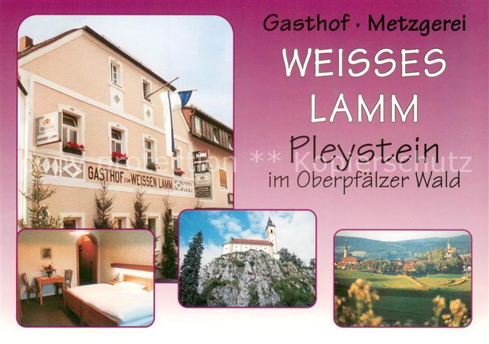 Pleystein Gasthof Metzgerei Weisses Lamm Bergkirche Panorama Oberpfaelzer Wald