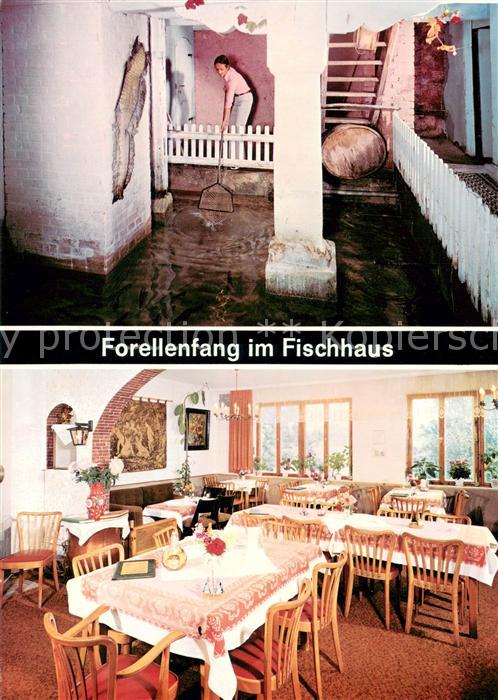 Schillingsfuerst Gasthof Pension Fuerstliches Fischhaus Forellenfang im Fischhau