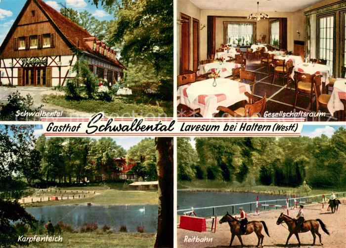 Lavesum Gasthof zum Schwalbental Gesellschaftsraum Karpfenteich Reitplatz