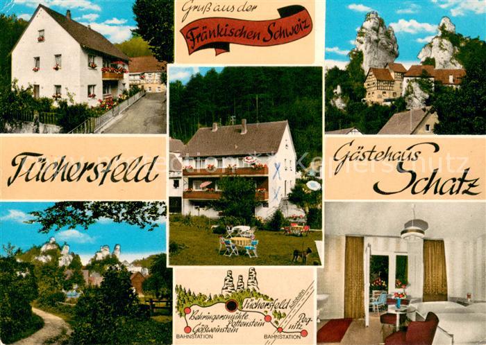 Tuechersfeld Gaestehaus Schatz Fremdenzimmer Feldweg Felsen Natur