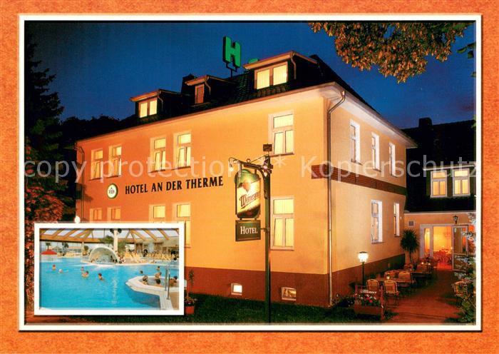Bad Wilsnack Hotel an der Therme Nachtaufnahme Thermalbad