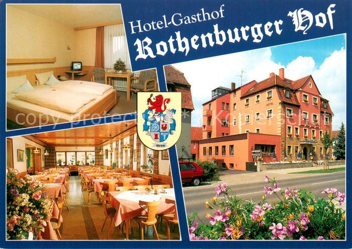 Rothenburg Tauber Hotel Gasthof Rothenburger Hof Fremdenzimmer Restaurant Wappen