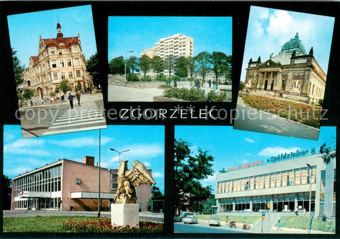 Zgorzelec Rathaus Wohnsiedlung Hochhaeuser Kulturzentrum Bahnhof Kaufhaus