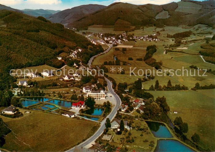 Lennestadt Fliegeraufnahme mit Hotel Pension Pieper