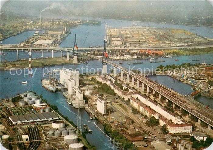 HAMBURG CITY Koehlbrandbruecke Fliegeraufnahme