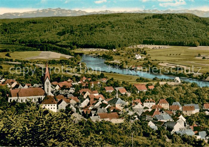 Gailingen Fliegeraufnahme mit Saentis und Churfirsten