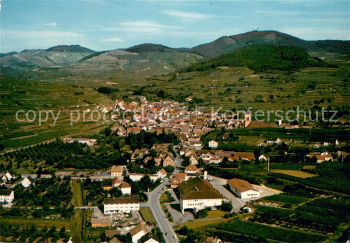 Oberrotweil Fliegeraufnahme mit Gasthaus Pension Rebstock
