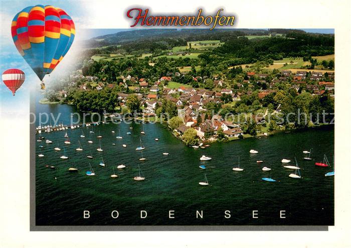 Hemmenhofen Bodensee Fliegeraufnahme mit Bootshafen