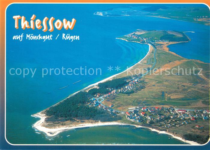 Thiessow Ostseebad Ruegen auf Moenchgut Fliegeraufnahme