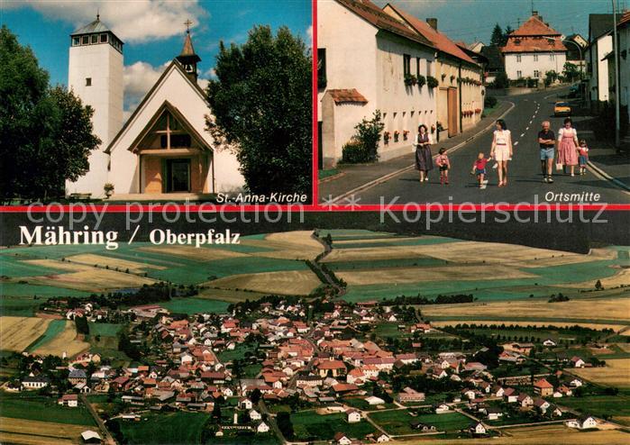 Maehring Oberpfalz St Anna Kirche Ortsmitte Fliegeraufnahme