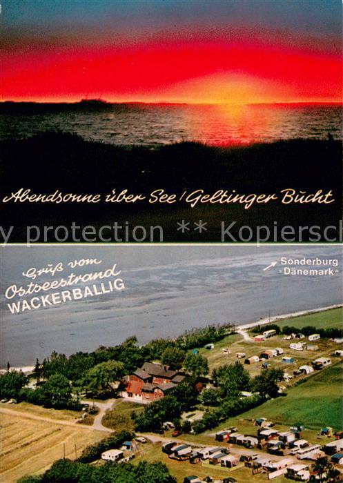 Wackerballig Geltinger Bucht Fliegeraufnahme vom Ostseestrand und Campingplatz W