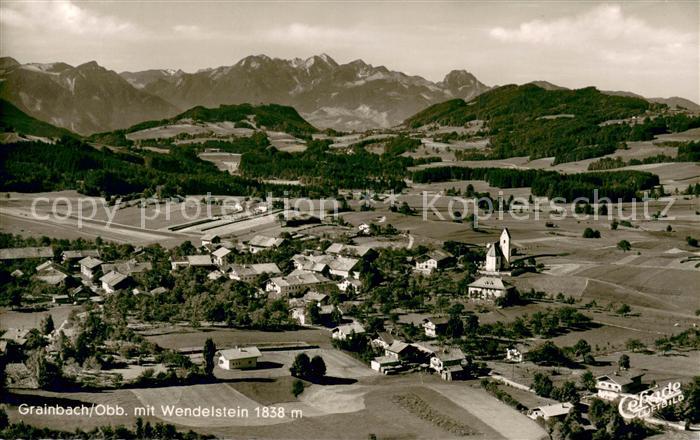 Grainbach mit Wendelstein Bayerische Alpen Fliegeraufnahme