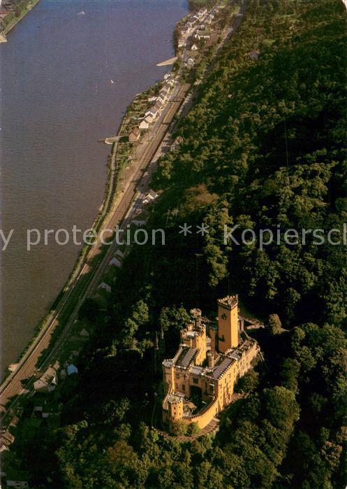 Koblenz Rhein Schloss Stolzenfels am Rhein Fliegeraufnahme