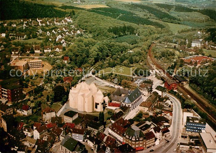 Neviges Velbert mit Wallfahrtskirche Maria Koenigin des Friedens Fliegeraufnahme