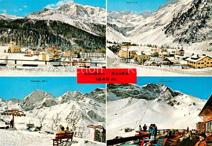 Sulden Solda Panorama Wintersportplatz am Ortler Berghuette Skilift