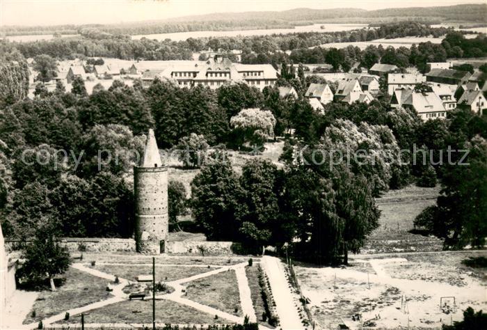 Osno Lubuskie Stadtpanorama Turm Festungsruine 15. Jhdt. Fliegeraufnahme