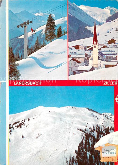 Lanersbach Eggalmbahn Panorama Blick gegen Olperer Grueblspitze Winterlandschaft