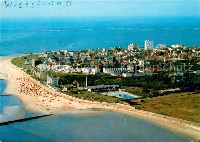 Norderney Nordseebad Weststrand Nordseeinsel Fliegeraufnahme
