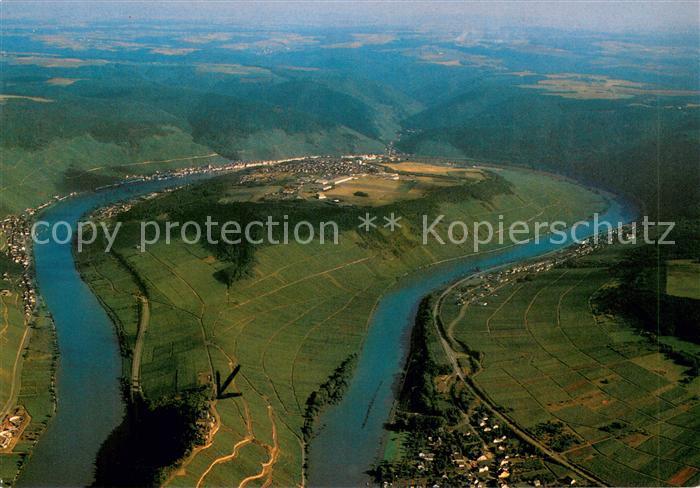 Zell Mosel Moselschleife mit Marienburg Fliegeraufnahme