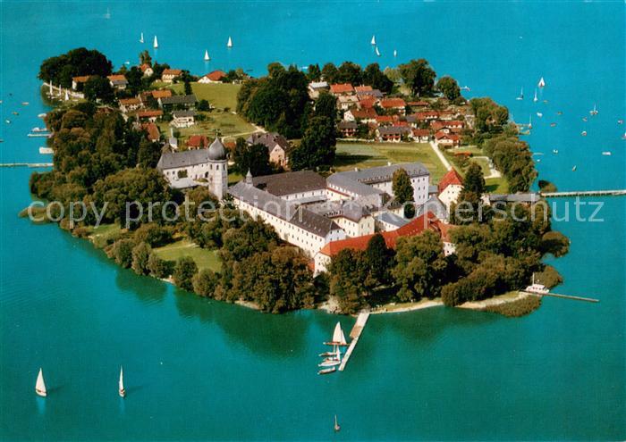 Fraueninsel Chiemsee Kloster Abtei Frauenwoerth Fliegeraufnahme