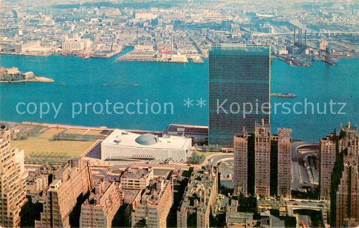 New York City United Nations Buildngs and the East River