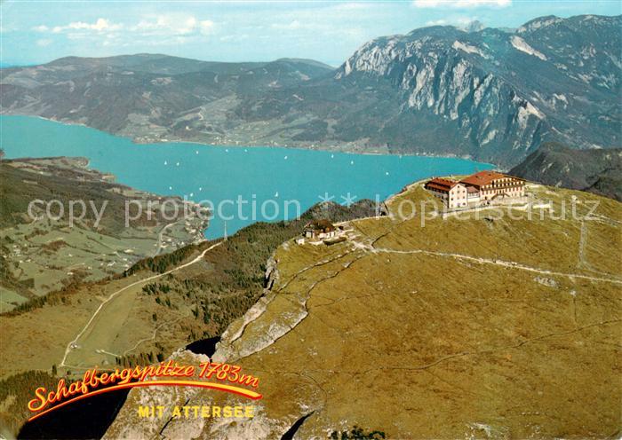 Schafberg Attersee mit BErghotel Schafbergspitze und Schutzhuette Himmelspforte