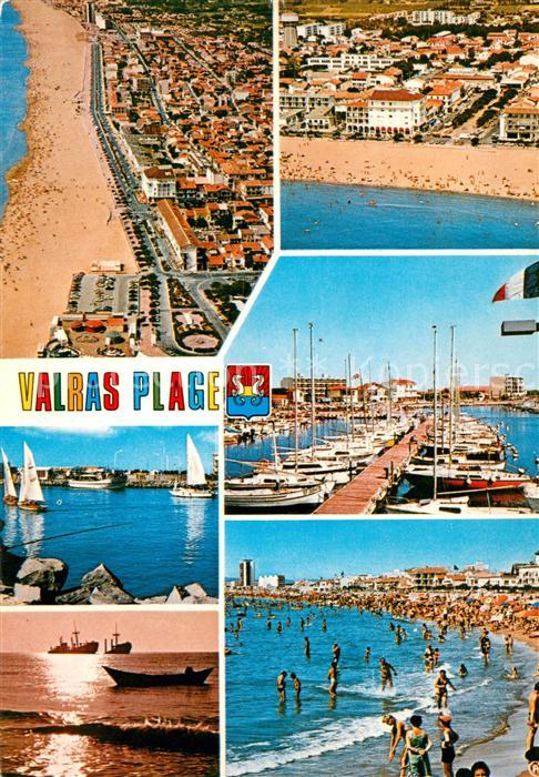 Valras-Plage Voiliers sur l’Orb Le Bateau echoue Centre ville Vue aerienneLe Por